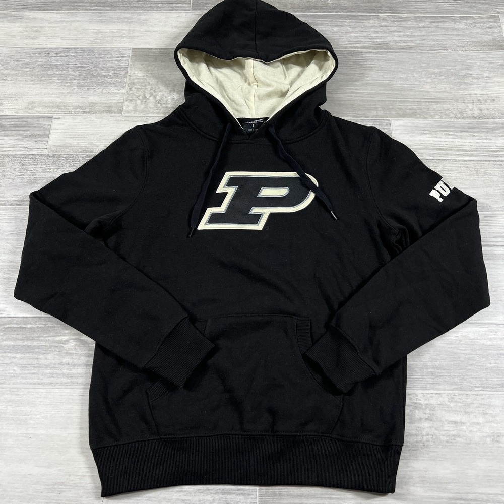 Colosseum Women's Small Black Purdue Boilermakers Team Big Logo Pullover Hoodie